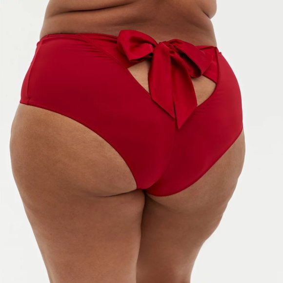 Torrid Red Satin Bow Cutout Cheeky Panty Underwear 4X - Picture 1 of 4
